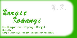 margit kopanyi business card